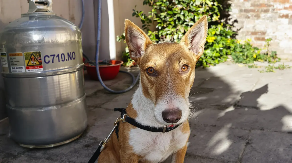 Ce chien qui a vécu attaché à une bouteille de gaz attend enfin une vie meilleure Ce chien qui a vécu attaché à une bouteille de gaz attend enfin une vie meilleure